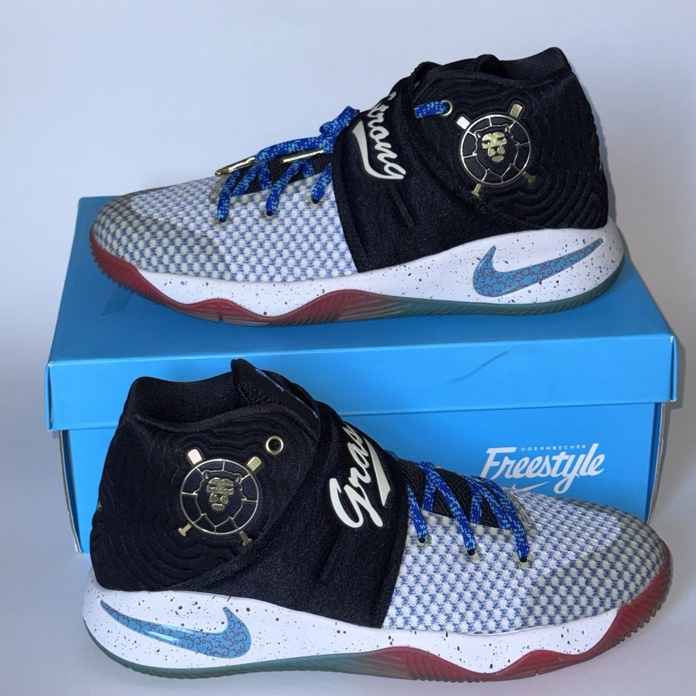 Nike Kyrie 2 Doernbecher DB GS 7 Women's 8.5 Basketball Shoes Black Blue RARE